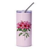 Pink Azalea Flower Tumbler, Floral Tumbler, Botanical Tumbler, Gift for Plant Lover, Pink Flower Gifts, Floral Tumblers - Tawshia